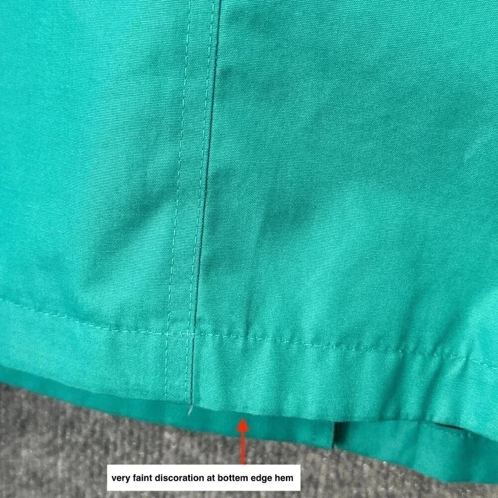Vintage London Fog Trench Coat Womens L / 14 Teal Bold Double Breasted Jacket - Picture 12 of 16